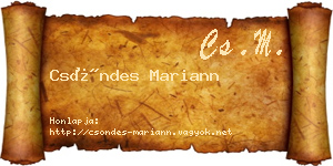 Csöndes Mariann névjegykártya